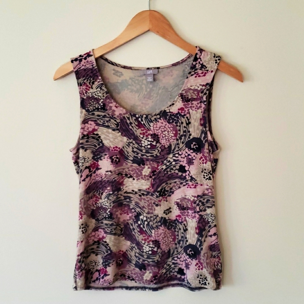 j. jill sleeveless abstract floral top womens xs